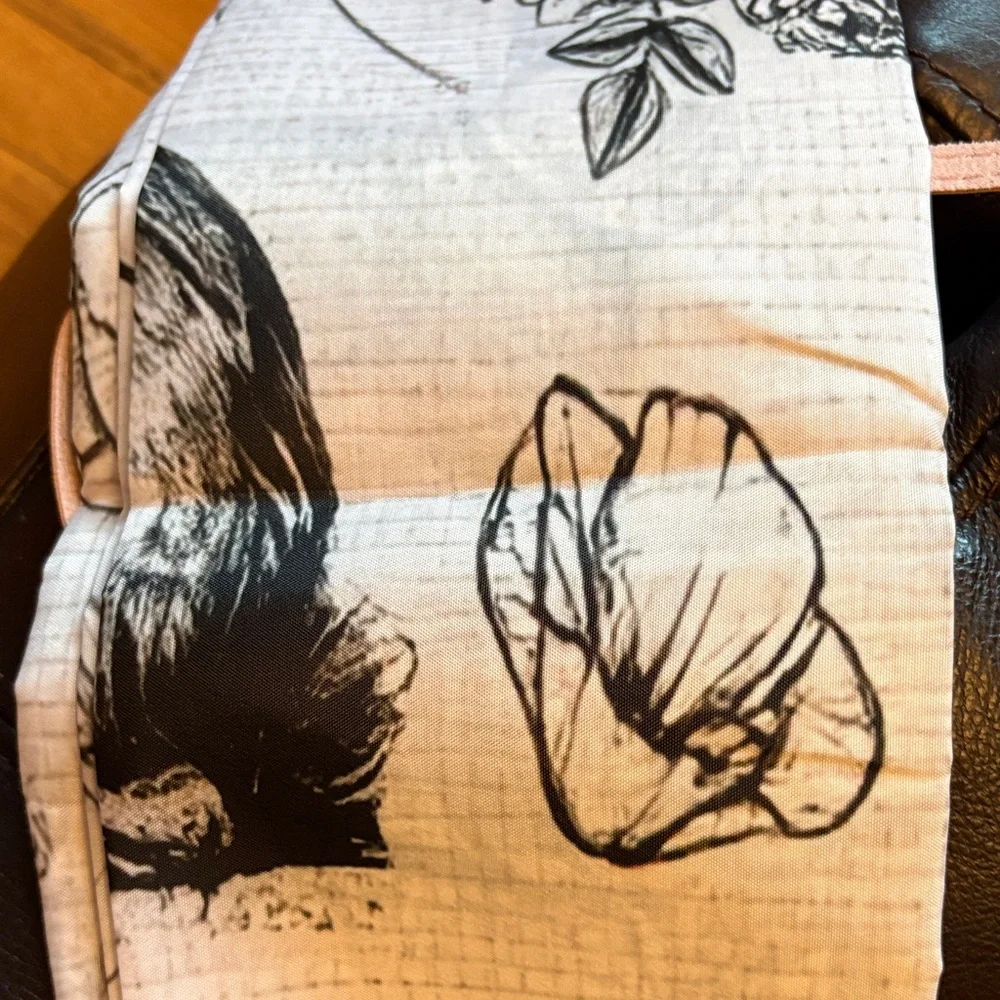 Easter Black and White Rabbit and Floral Design Shower Curtain 36”x70”